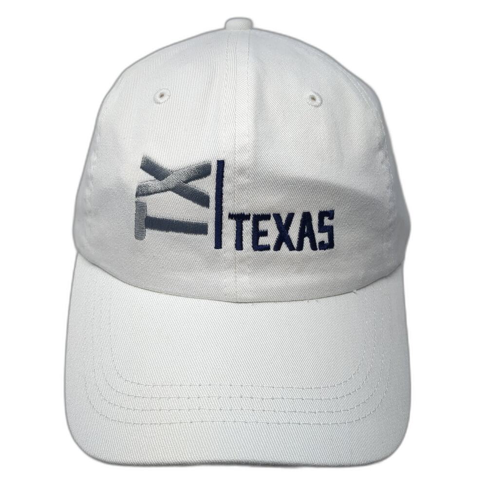 Texas Slideback Baseball Cap White One Size Embroidered Paramount Apparel